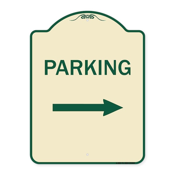 Signmission Parking Right Arrow Heavy-Gauge Aluminum Architectural Sign, 24" x 18", TG-1824-23364 A-DES-TG-1824-23364 - main